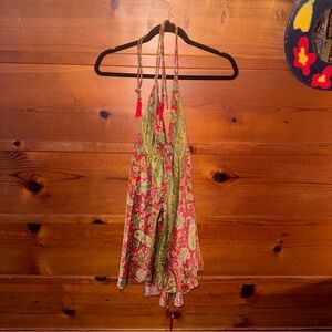 Colorful Paisley Halter Dress